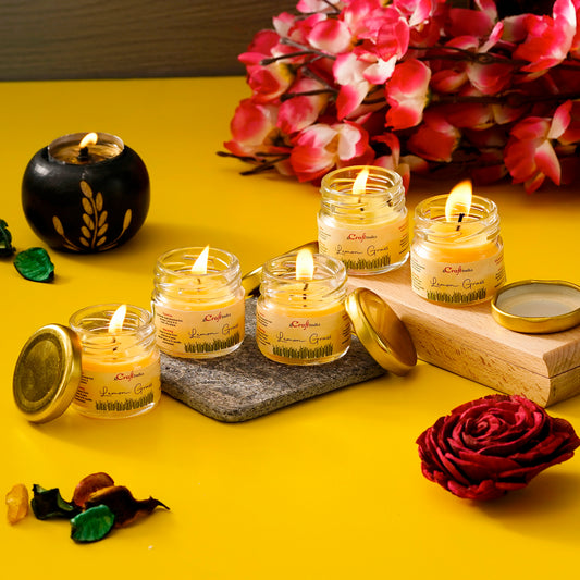 Set of 5 Lemon Grass Scented Candle
